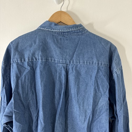 DICKIES DENIM BUTTON SHIRT MEN'S SIZE 3XL BLUE WORKWEAR - Picture 9 of 15