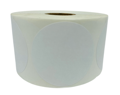 MUNBYN 3 Inch White Circle Thermal Labels With Holder - 500 Labels/Roll
