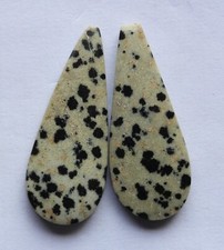 37.80 Cts Natural Dalmation Jasper 37mm X 15m each Cabochon Loose Match Pair