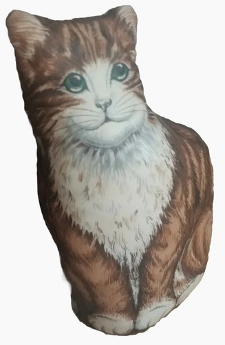 Almohada de peluche decorativa vintage de 9,5" gatito gato gatito corte y costura hecha a mano - Imagen 3 de 10