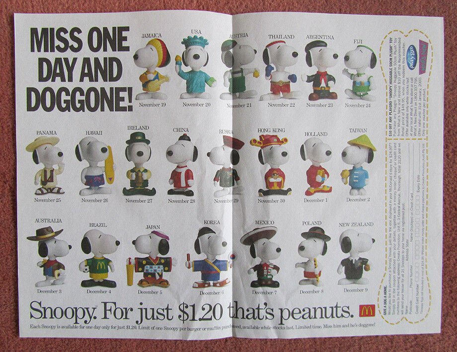 1999 Mcdonalds Snoopy Around The World Figurines Toys - Choose