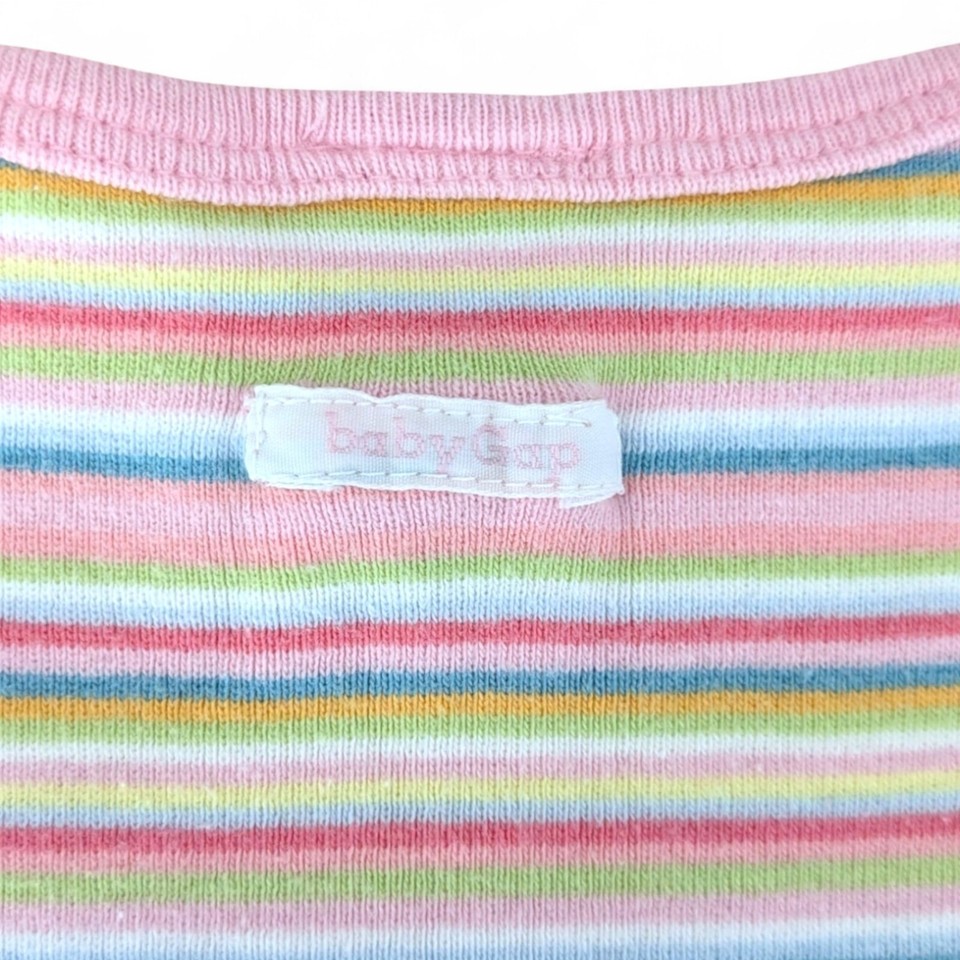 Baby Girl Clothes Vintage Gap 612 Months Pink Striped Cotton Rib Knit