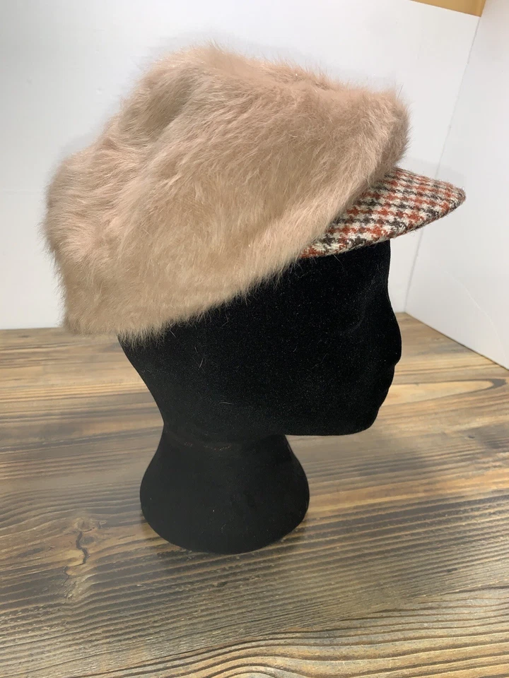 Gorra suave vintage diseño Kangol marrón difusa hecha en Inglaterra News Boy Foto 2 de 4