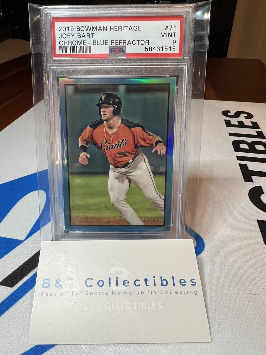 その他 Joey Bart Bowman 2019 RC Auto  /50 SP 2019 Bowman Heritage Joey Bart Chrome Blue Refractor 25/99 PSA 9