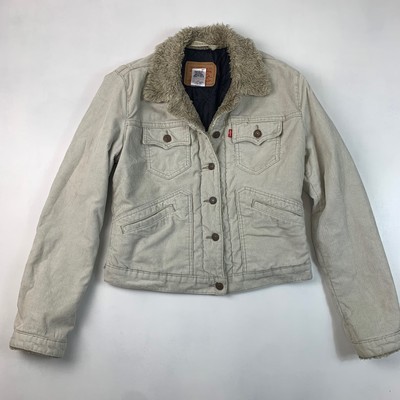 Wattierte Damenjacke Levi s Cord, creme, Medium