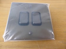 Heritage Brass Polished Antique Bronze 2 Gang 2W Double Switch Flat NEW