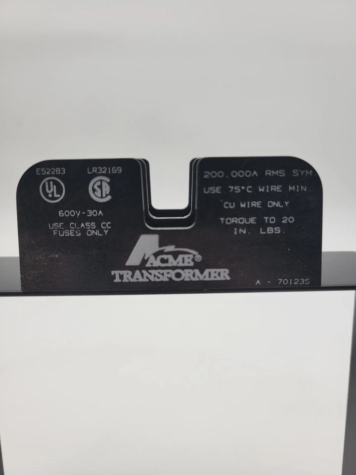 Acme трансформатор PL-112704 основной предохранитель набор 30 ампер 2 полюса 600 В переменного тока инструкции - Изображение 2 из 4