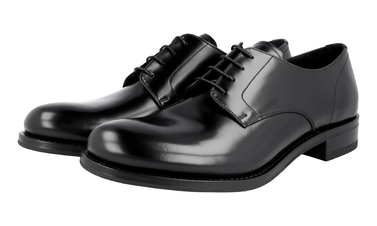 PRADA Derby Leather Sole Dress Shoes - 2EB116 - Black - NEW - US