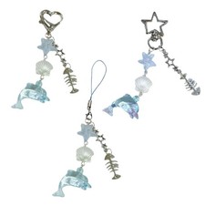 Fashionable Dolphin Shell Phone Pendant Lovely Key Chain Accessories for Women