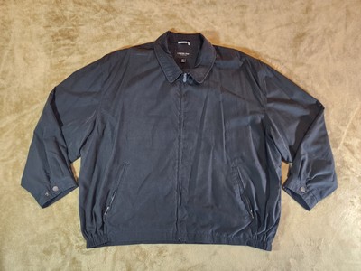 London Fog Black Bomber Jacket Men's Size 4XT Full Zip Elastic Waist EUC