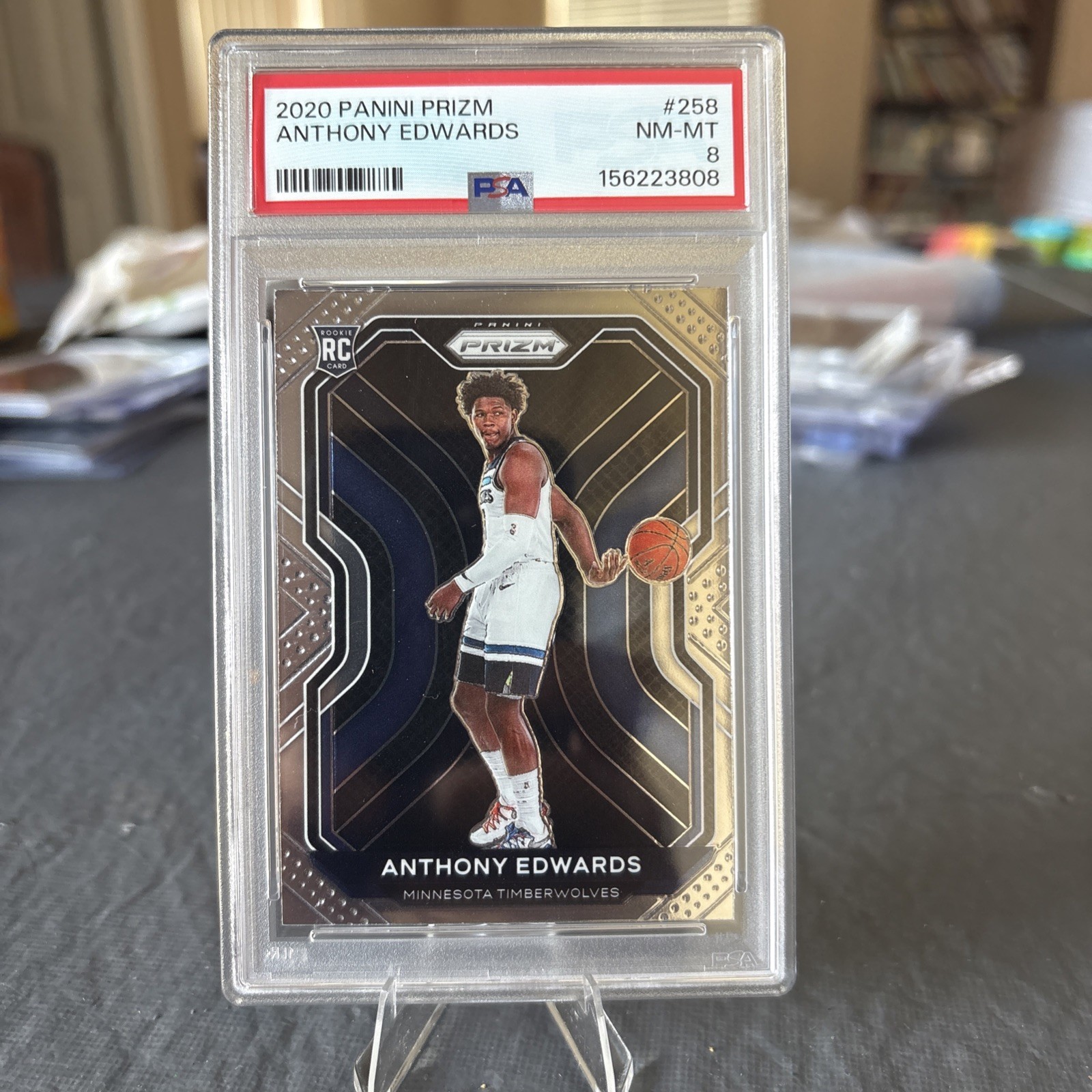 2020 Panini Prizm Anthony Edwards #258 (RC) PSA 8 Minnesota Timberwolves