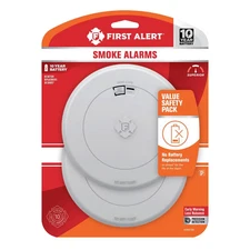 First Alert Precision Detection Interconnect Hardwired Smoke Alarm with 10-Year