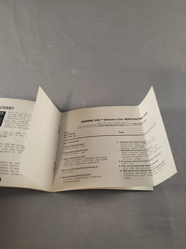 Resident Evil: Director's Cut With Bonus Demo Disc, PS1, CIB, Tested! [Reg Card] - Image 2 of 2