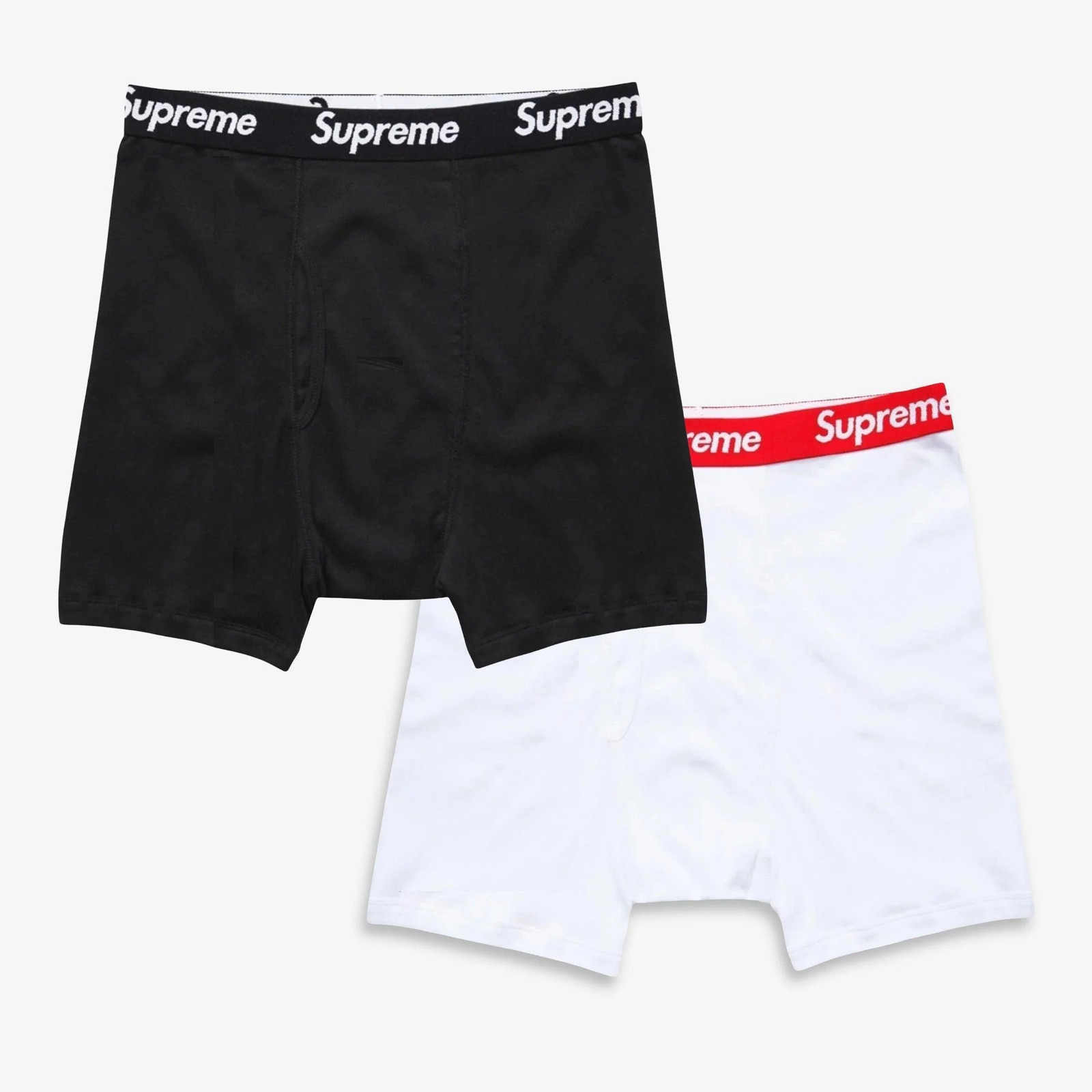 Supreme x Hanes Boxer Brief (1 Single Boxer Brief of Each) Black and White