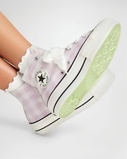 Converse Chuck Taylor All Star Lift Platform High Top Pink Plaid - Women s 6.5
