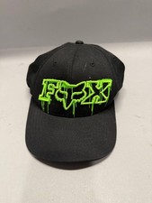 Fox Racing Youth Flexfit Hat Black Neon Green Embroidered Logo