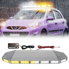 64 Led Emergency Strobe Light Bar Tow Truck Warning Beacon Response Amber White