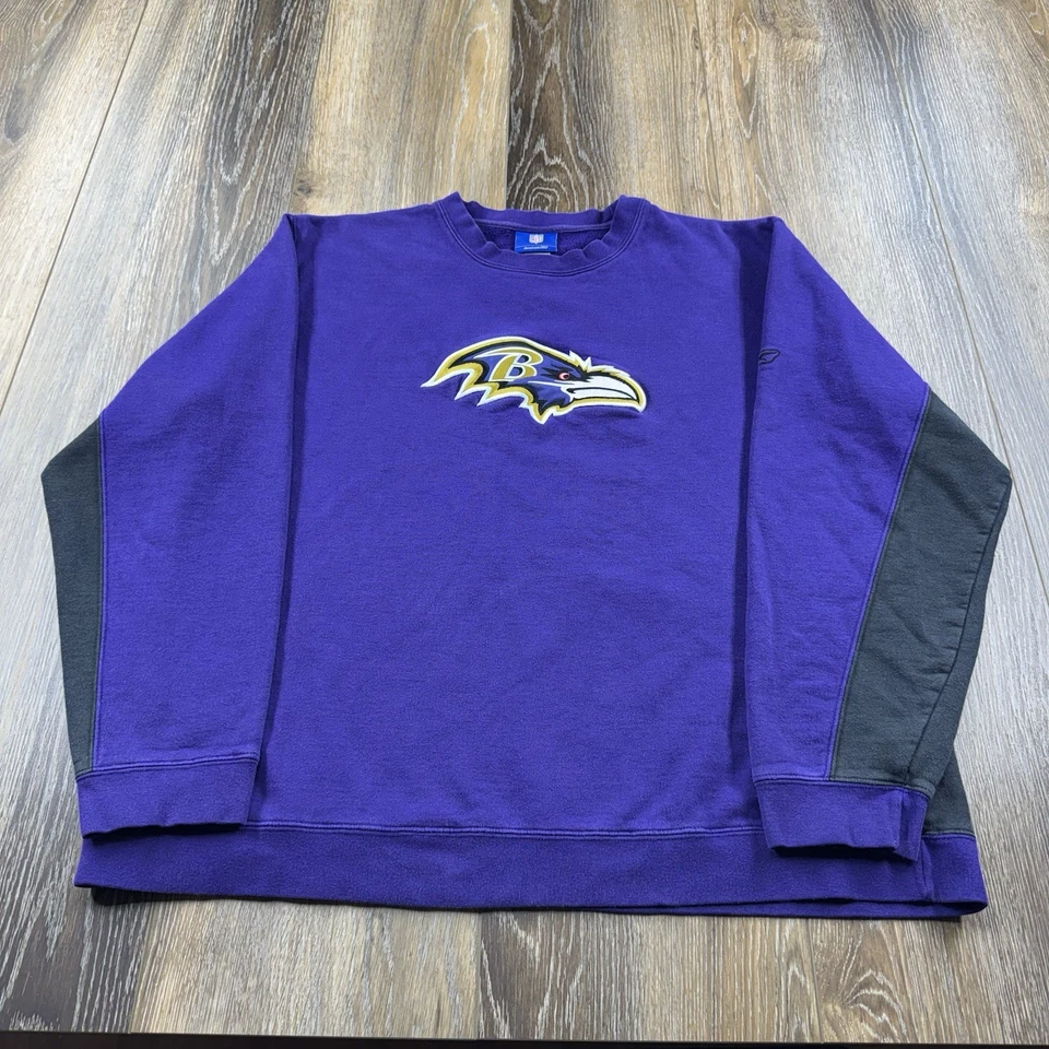 Sudadera vintage de los Baltimore Ravens para hombre XL púrpura suéter del equipo de fútbol americano de la NFL Foto 2 de 4