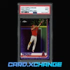 2019 Topps Chrome 200 Mike Trout Jumping Purple Refractor /299 PSA 9 Mint