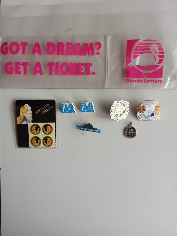 Lot of Florida Pins, Stick-on Stones, Fiesta Bowl,  University Pendant, Lottery