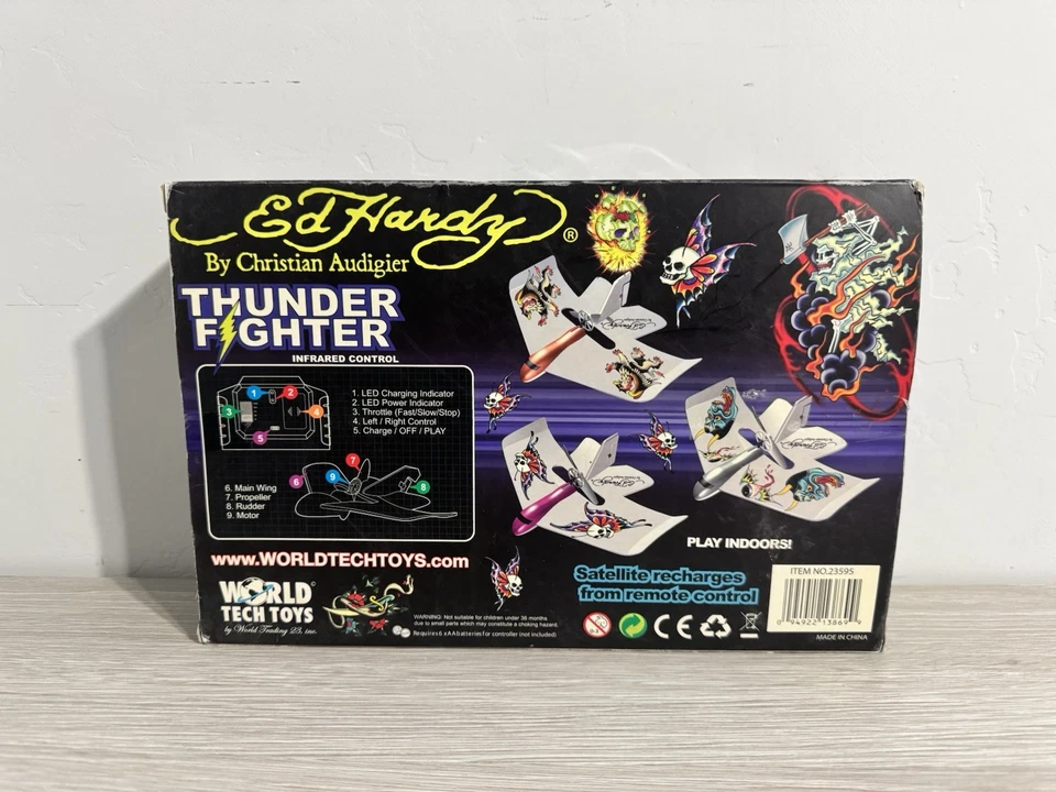 Ed Hardy Thunder Fighter Infared Control Plane by Christian Audigier Open Box - Image 2 of 4