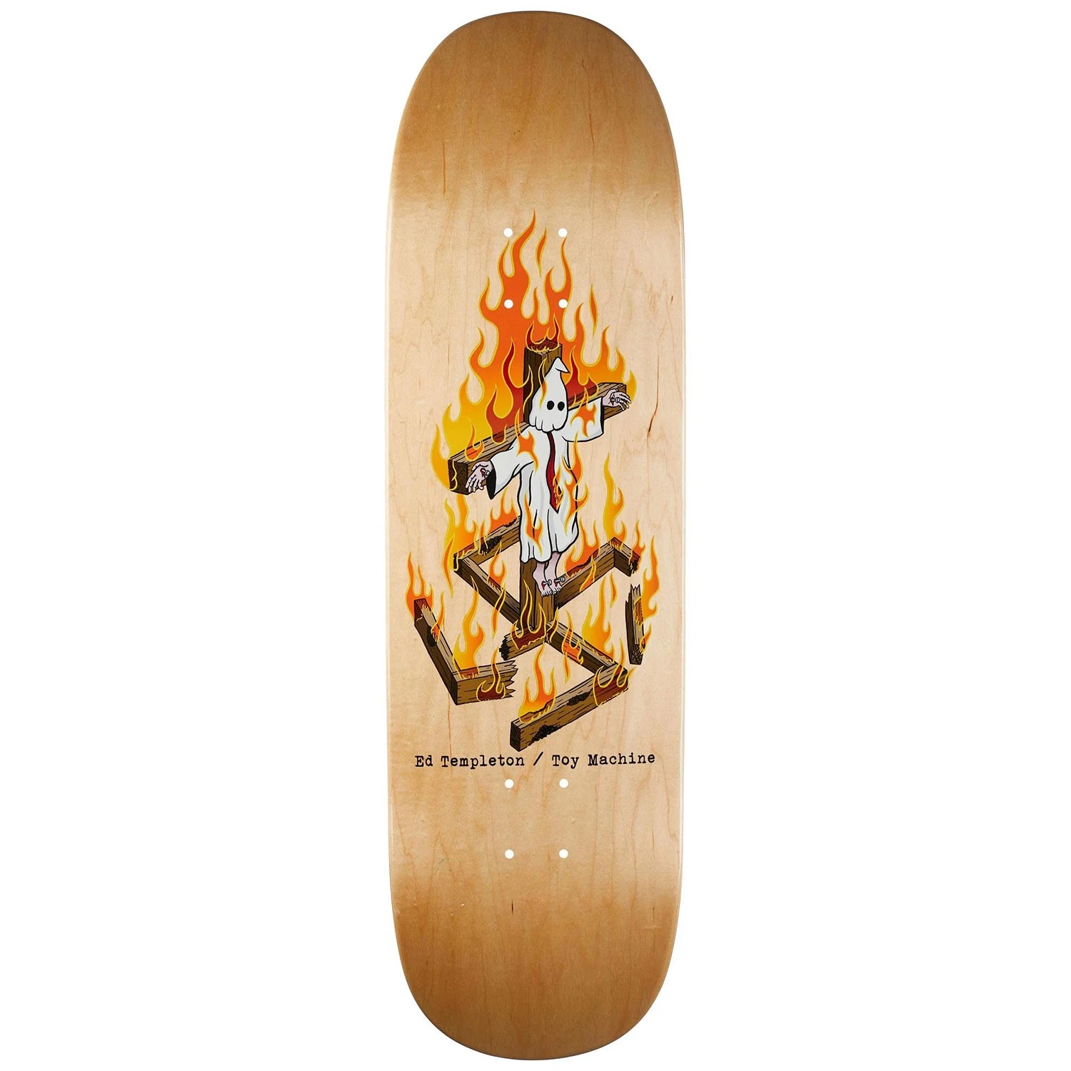 Toy Machine Skateboard Deck Templeton Charred Cross 9.0