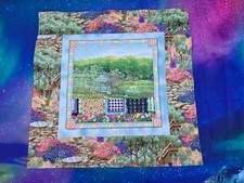 Handmade Quilted Table topper or wall hanging gazebo floral quilts Flowers