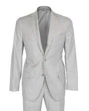 NWT EIDOS by ISAIA SUIT Tenero lightweight wool grey check luxury Italy 52