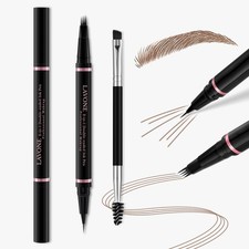 Eyebrow Pencil, 2-in-1 Waterproof Eyebrow Pen with 4 Tip Brow Pen and Ultra-P...
