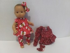 Ropa para muñeca de 8" hecha a mano para adaptarse a American Girl muñeca bebé de 8"-2 pantalones con arco superior L26