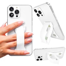 Silicone Phone Grip Strap With Magnetic Kickstand For Smartphones And Tablets