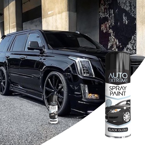3 x BLACK GLOSS AEROSOL SPRAY PAINT 250ML CAR AUTO EXTREME FOR METAL PLASTIC NEW - Picture 4 of 10