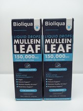 2X Bioliqua Mullein Drops for Lungs 150000mg Lung Detox Cleanse Tincture 4 fl oz