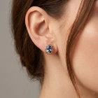 Pristine Cornflower Blue Sapphire 6.50Ct 925 Sterling Silver 24K Gold Earrings