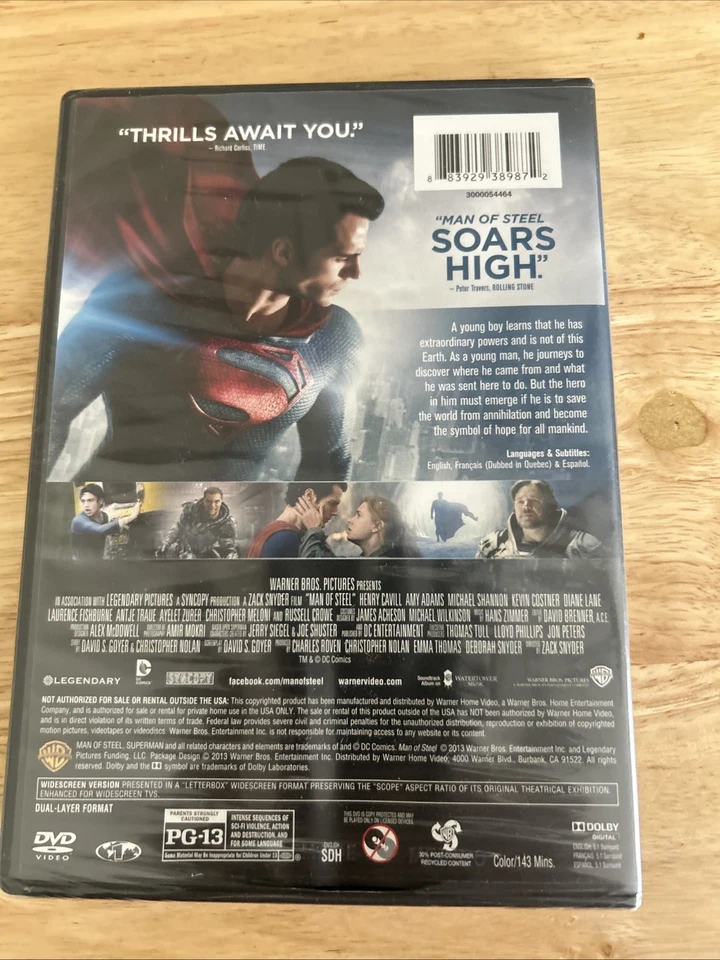 Man of Steel (DVD, 2013, Widescreen) NEW Foto 2 de 4