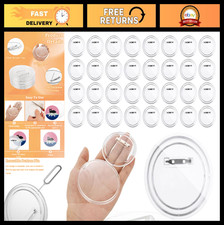 100 Pcs 3" Clear Acrylic Button Pins DIY Custom Photo Badge Making Kit