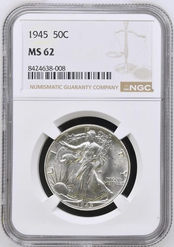 1945 Walking Liberty Half Dollar NGC MS 62 Philly