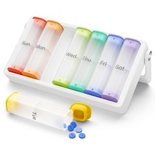 Weekly Pill Organizer 2 Times a Day, KOVIUU Large Travel Pill Box 7 Day, Am P...