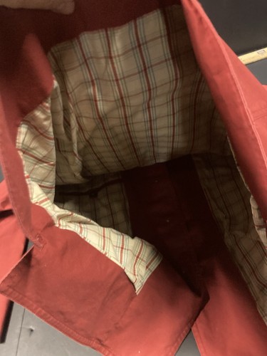 90s LLBean Chore Jacket Women Extra Small Red Barn Coat Canvas Quilted Button - Picture 17 of 17