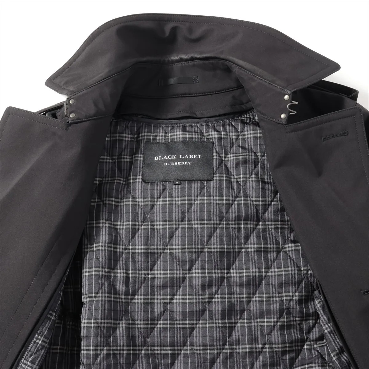 BURBERRY BLACK LABEL Polyester Trench Coat M Men's Black Lined  D1A14-803-09 col thumbnail 4