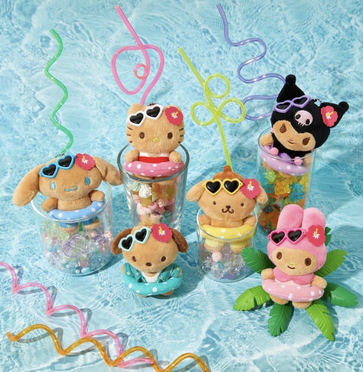 TENBYTEN x Tanning Sanrio Summer Plush Doll Keyring Kuromi