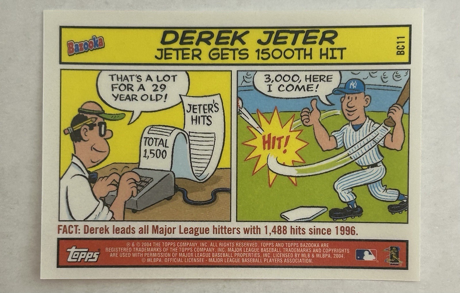 2004 Topps Bazooka Comics Derek Jeter #BC11 New York Yankees HOF F8 