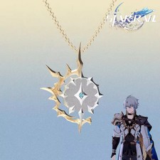 Game Honkai: Star Rail Khaslana Phainon Cosplay Necklace Metal Choker Golden