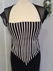 JOSEPH RIBKOFF VINTAGE COUTURE JUMPSUIT & JACKET UK SIZE 12 BLACK & WHITE FORMAL