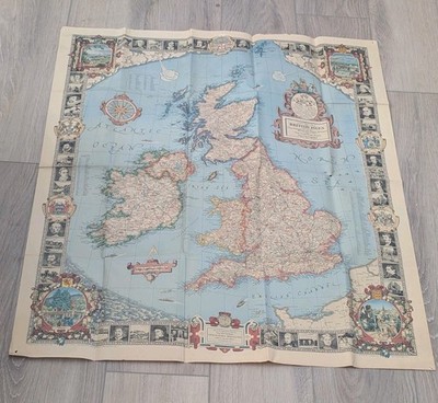 Vintage National Geographic Map The British Isles England Wales April 1949