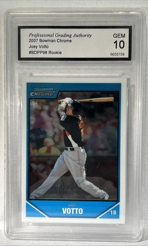 2007 Bowman Chrome - Joey Votto DP & Prospects Reds GMA Gem Mint 10