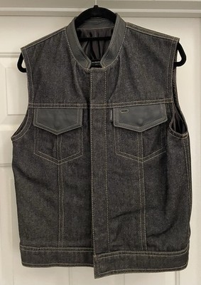 Unknown Industries  X Espinoza s Black Denim / Leather Medium Vest / Cut - DVD