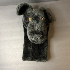 Vintage Daphne Golf Club Headcover Black Dog Labrador Lab Brown Eyes Plush 2006