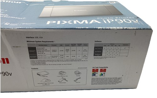 Canon PIXMA iP90 Mobile Inkjet Photo Printer Open Box - Afbeelding 7 van 9