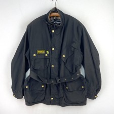 Barbour International Giacca Cera Uomo 42 Large Nero A7 Tourer Cappotto Moto